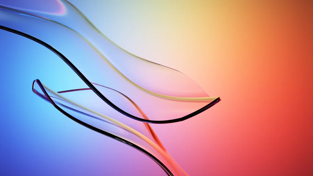 Abstract colorful waves with gradient hues of blue, pink, and orange, representing dynamic investment strategies and financial growth concepts relevant to KVLR Capital.